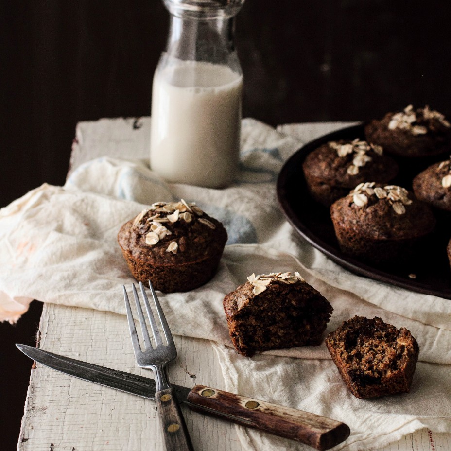 Chocolate Oatmeal Flaxseed Muffins
